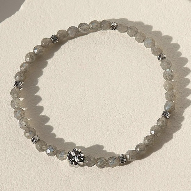 [선물포장] 럭키 클로버 래브라도라이트 팔찌