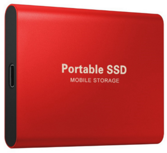 휴대용 SSD 외장 하드 드라이브 4TB 고속 드라이브 USB3.1/Type-c 인터페이스 솔리드 스테이트 드라이브, Red, 1TB