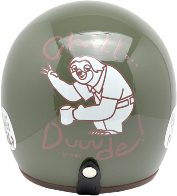 EVO 動物方程式2 迪士尼授權 3/4機車安全帽 樹懶款 台灣CNS認證, 乳綠