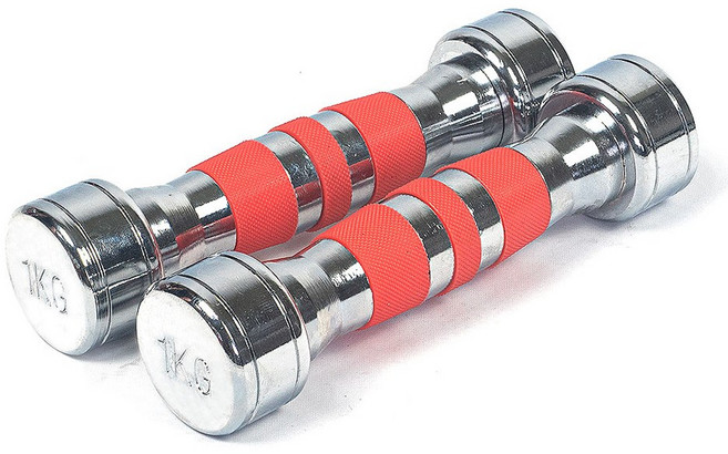 바투 크롬 아령 덤벨 홈트세트, 1kg, 2개