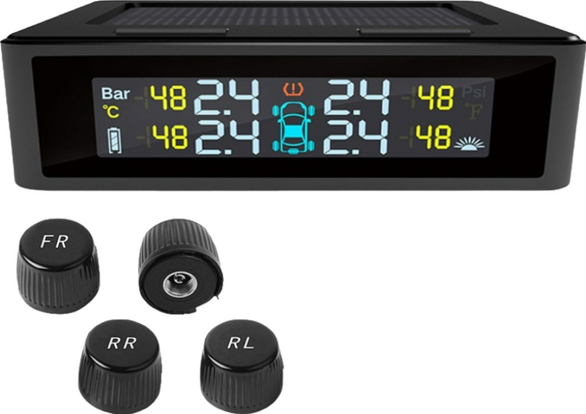 FLYone GT500 胎壓偵測器 無線太陽能TPMS 彩色螢幕, 1個