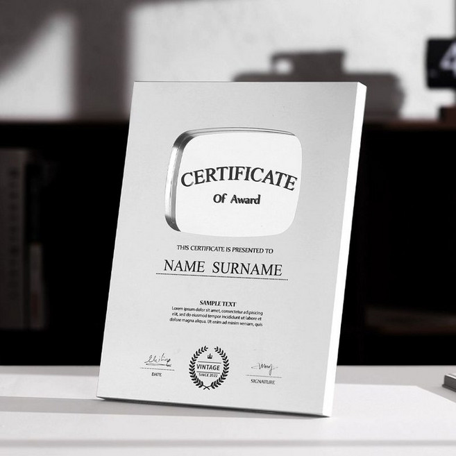 유튜브 실버 버튼 인플루언서 bj 이색 뱃지 장식 골드, 무료 배치 디자인 문의, 1박스