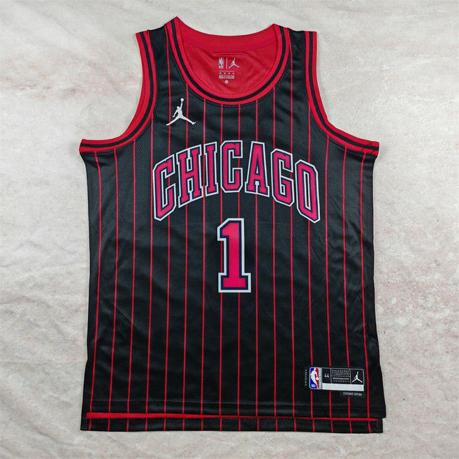 公牛隊球衣 美版 羅斯 26 賽季 城市背心 復古運動籃球服 SW, 1個, 熱壓版 26款公牛1黑色紅條2XL