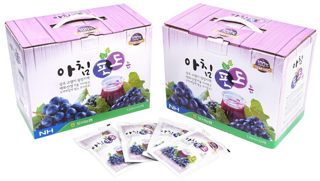 모서농협 아침포도즙 120ml, 2박스