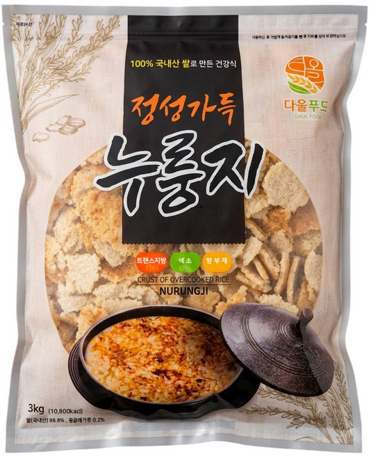 국산 가마솥 구수한 누룽지 대용량 식자재, 1개, 3kg
