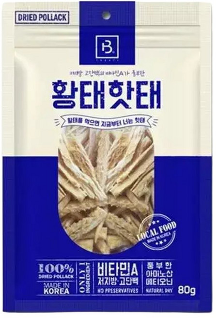 콩심팥심황태 고단백 간식 강아지 핫태 80g 영양 반려동물, 1개