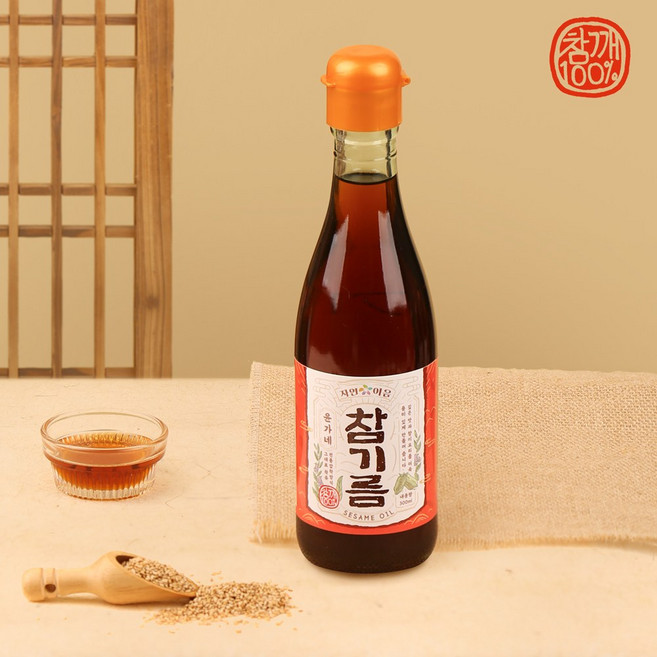 자연이음 압착착유 참기름 300ml 중국산 참깨100% 윤가네 참기름, 1개