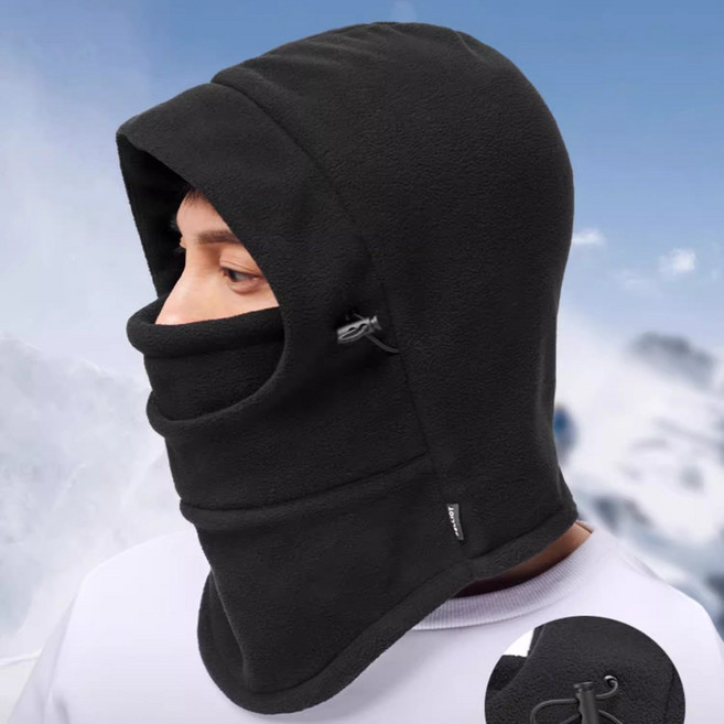 하른 다기능 방한 후드워머, 블랙, 1개