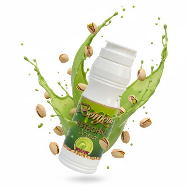 Bonjour 스프레드 봉쥬르 피스타치오 크림 소스 풍부한 견과류 맛과 부드러운 마무리 더함 비변형 및 페이스트 버터 함유 달콤하고 짭짤한 요리에 적합 두바이 초콜릿용 2.20, 피스타치오 소스 0.5 L