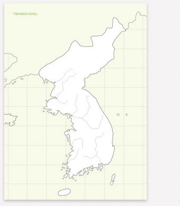 점착 메모지 체크리스트 타임플래너 접착식 OMR 한국지도 세계지도, 05.한국지도_세로형