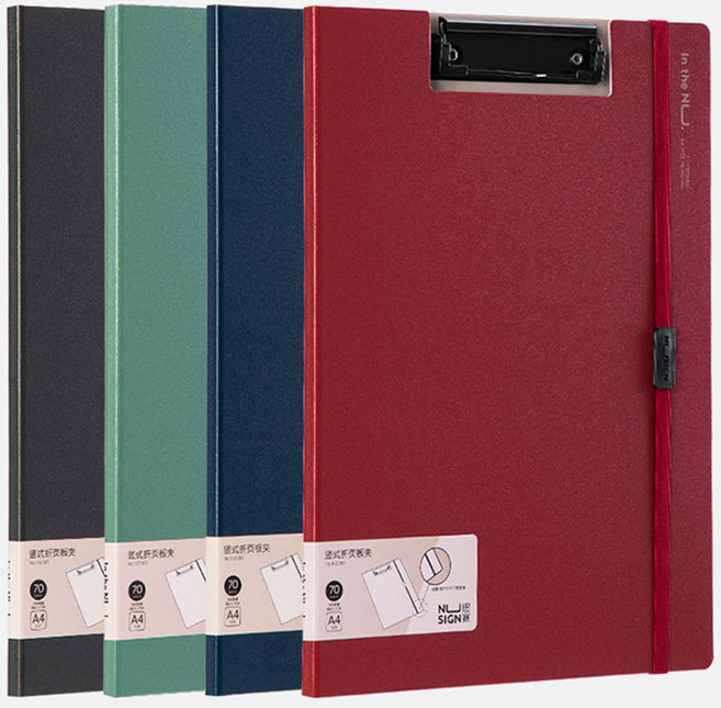 델리 누사인 고정스트랩 커버 클립보드 A4 180-NS, 그린, 2개