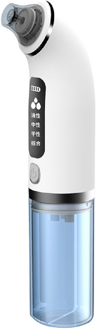 小氣泡黑頭儀 附六款吸頭 真空負壓清潔毛孔, 白色, Y-F023-01