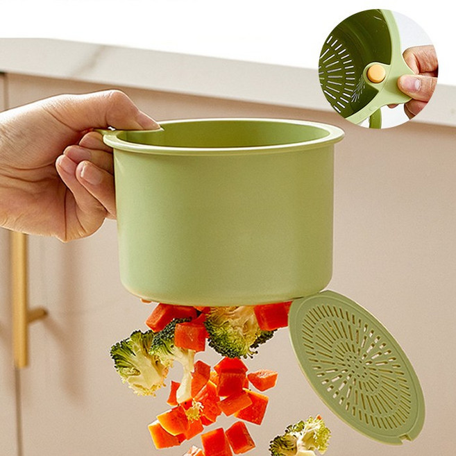 노터치 비움 다용도 싱크대 걸이형 음식물 거름망, 1개, 옐로우