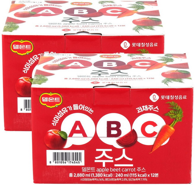 델몬트 ABC주스 240ml x 12입, 24개