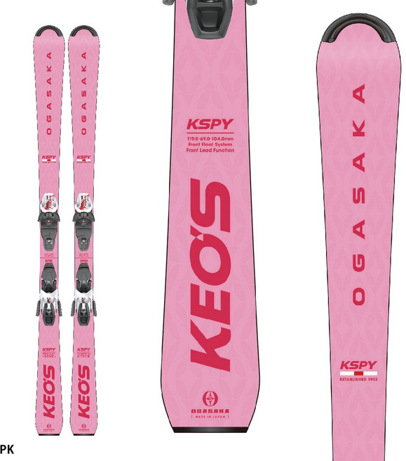 OGASAKA 오가사카 스키 플레이트 KS-PY + SLR 10 GW, 핑크, 1개
