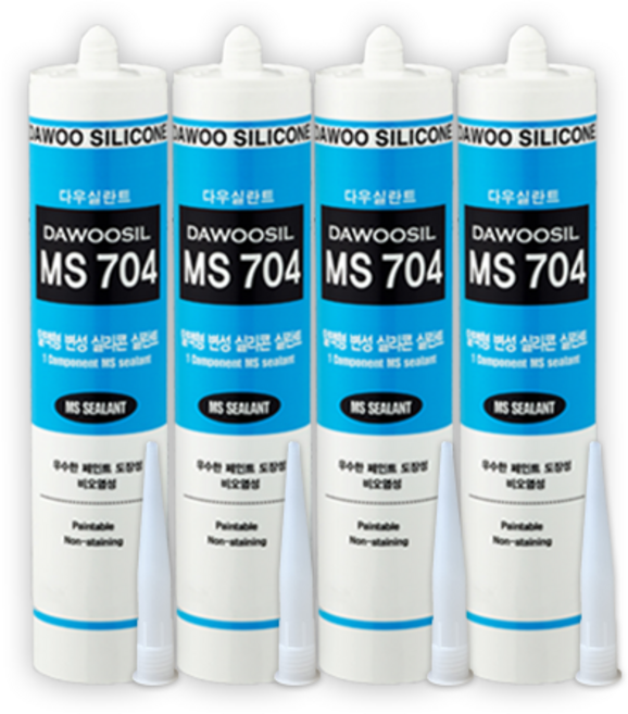 퀵마켓 방수 변성 실리콘+외부용+크랙보수 비오염 MS (노즐 포함) 회색, 4개