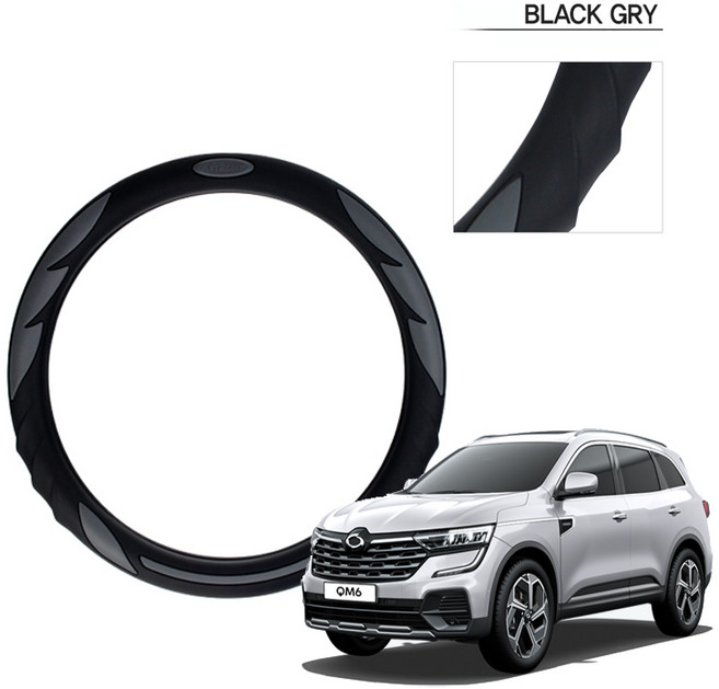 딜온 프리미엄 실리콘 올시즌 논슬립 핸들커버 원형 D컷 더블D컷 적용가능, QM6 그레이