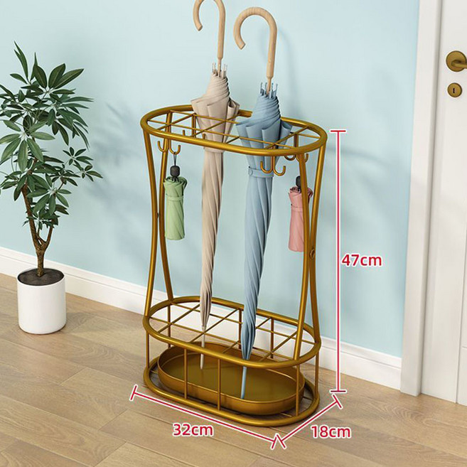 ANYOU 우산꽂이 업소용 철제 카페 메탈 현관 우산 보관함 가정 우산꽂, 금색32*18*47cm