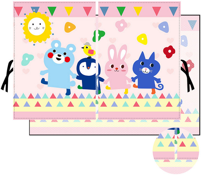 샤이닝포인츠 간편설치 자석식 이중 메쉬 차량용 햇빛가리개, 1개, 핑크