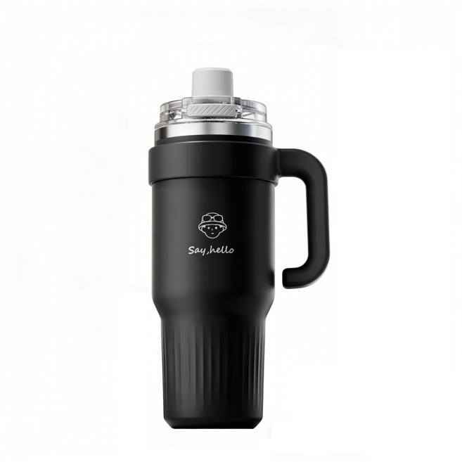 ALLILIO 진공 스텐 보온 보냉텀블러 대용량 보온컵 휴대용 커피컵 차량용 컵, 1개, 1200ml, 블랙