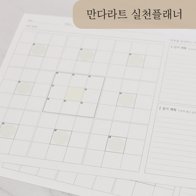 만다라트 플래너 계획표 진로 학생 인생 목표플래너 대형 A3, 1개, 그린