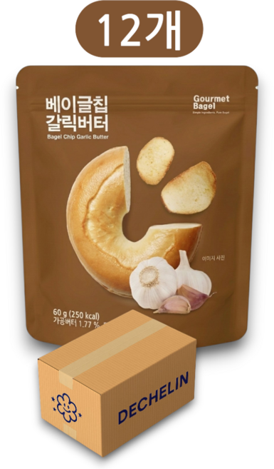 고메베이글 베이글칩 갈릭버터 대용량, 60g, 12개
