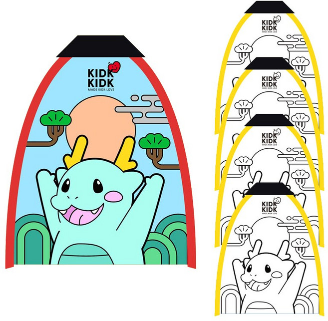 키득키득 고무동력 연만들기 놀이 칠하기놀이, PK37 용, 단일색, 5개