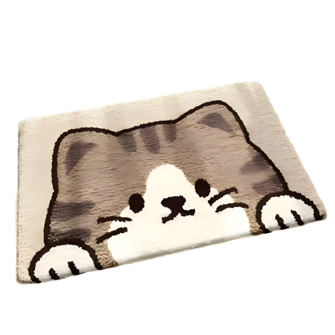 흡수력 좋은 빨아쓰는 귀여운 고양이 발매트 5종, 1개, 03. 호기심빼꼼냥
