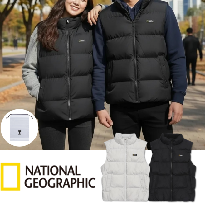 내셔널지오그래픽 하이넥 패딩조끼 점퍼 남여공용 베스트 데일리 일상