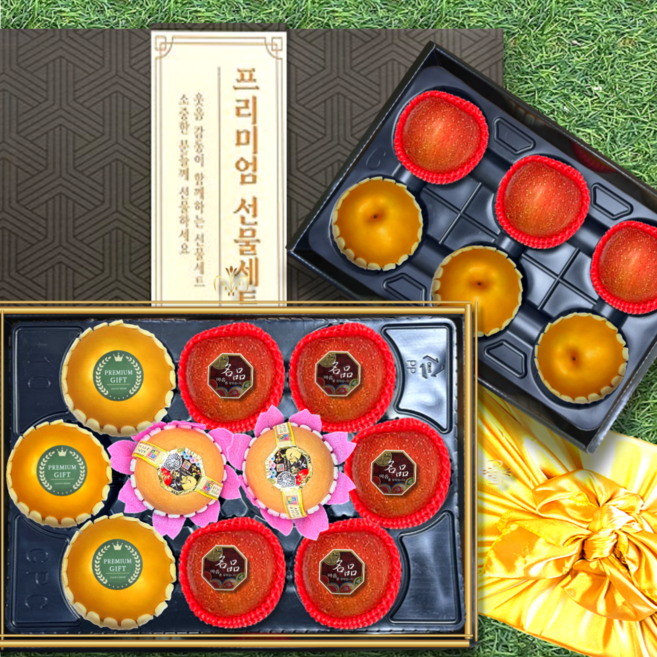 [명품 선물 포장] 사과배 선물세트 사과 배 과일 혼합세트 선물용 제수용, 1박스, (3호) 사과배 선물세트