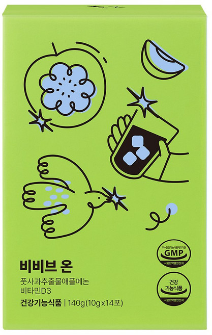 뉴니크 비비브 온 애플페논 다이어트 풋사과맛, 14개, 10g