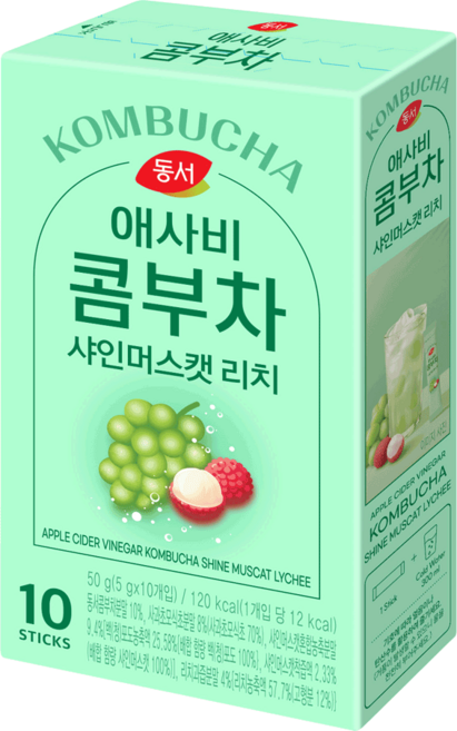 동서 애사비 콤부차 샤인머스캣 리치 10T, 5g, 10개입, 1개