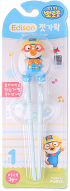 뽀로로 에디슨 교정용 아동 젓가락, 오른손용, 1개