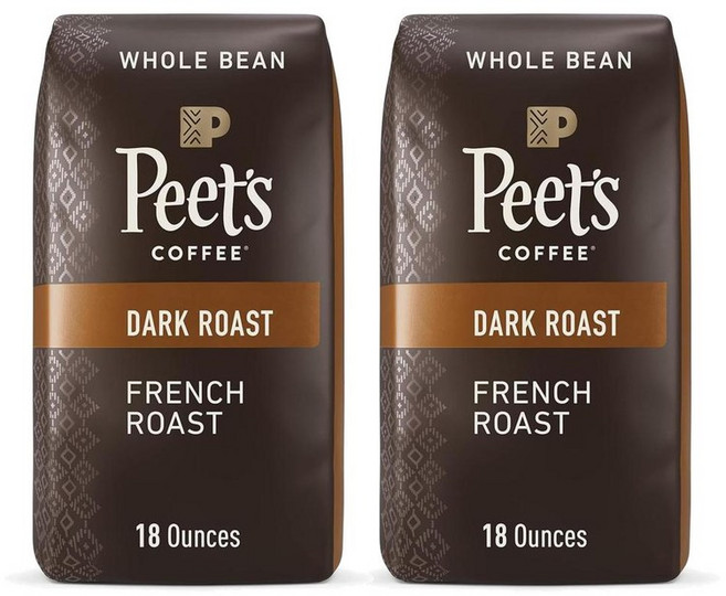 Peet's Coffee 피츠커피 프렌치로스트 홀빈 510g x2봉 French Roast Dark Whole Bean, 2개