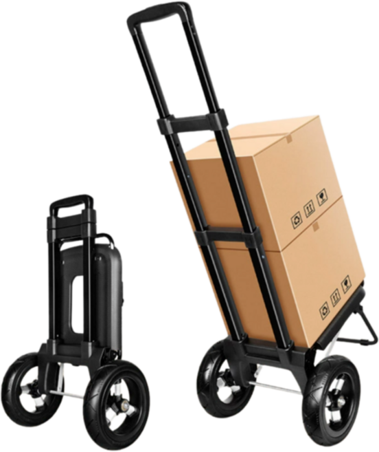 세로형 큰바퀴 구루마 핸드카트 이륜차 계단 바퀴, 1개, 블랙