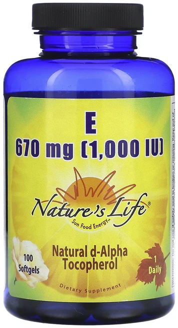 Nature's Life 비타민E 670mg(1000IU) 소프트젤 100정, NaturesLife비타민E670mg1000IU소프트젤, 1개 - 쿠팡