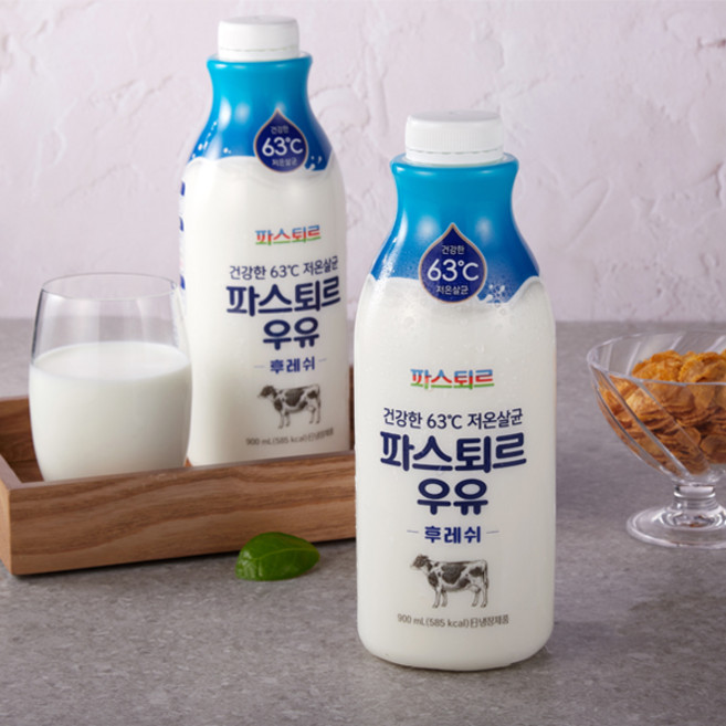 [메가마트]파스퇴르 저온살균 후레쉬 우유 900ml, 1개