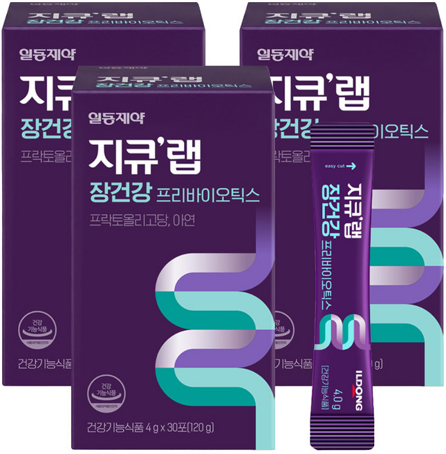 지큐랩 장건강 프리바이오틱스 30p, 120g, 3개