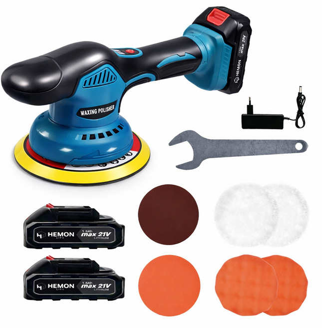 헤이즈 무선 차량용 광택기 자동차 유막제거 폴리셔 세트, 2개