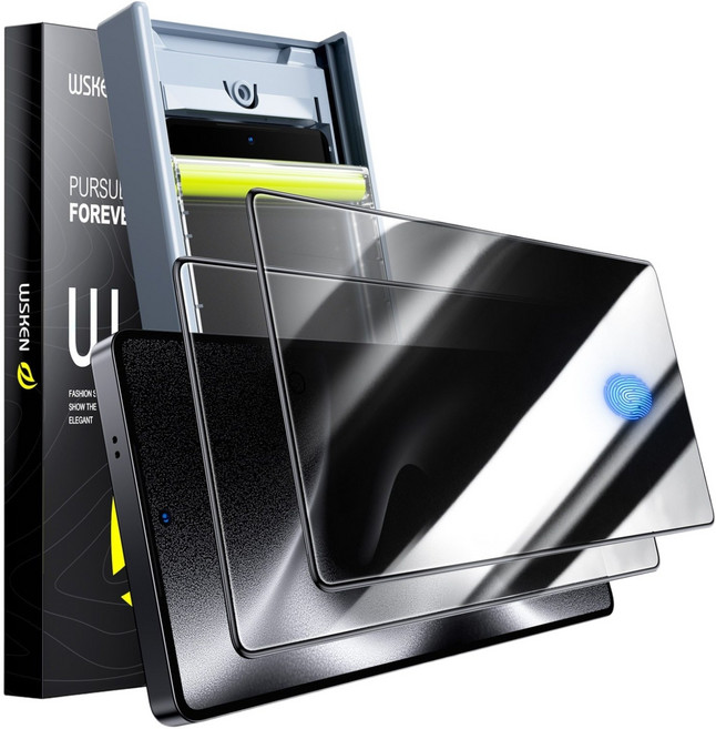 WSKEN 사생활보호 지문방지필름 Easy 자동부착, 2개