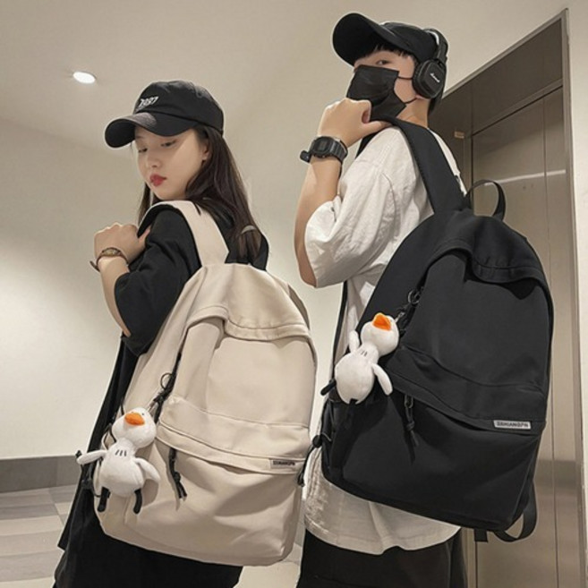 원포켓 베이직 커플 학생 백팩 가방