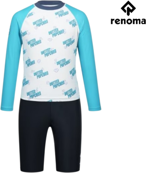 레노마 남아 래쉬가드 상하 세트 워터파크 생존수영 초등 버터팝콘 수영복
