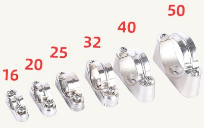 서진마켓파이프 클램프 조인트 소켓 결합 고정 배관 호스 브라켓 케이블 홀딩 연결 알미16, 1개