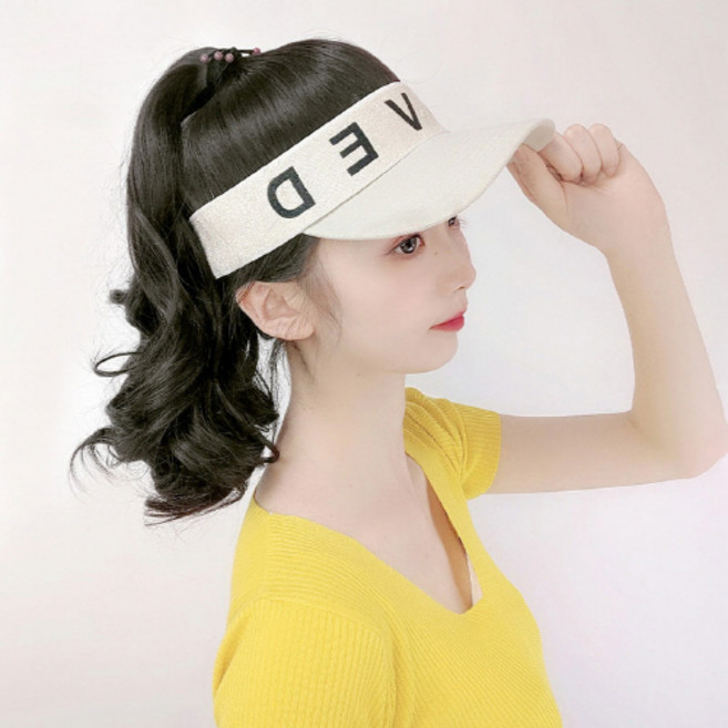 가발 모자 여성 모음 남자 일체형 항암 엄마 머리 썬캡, 화이트 블랙, 1개