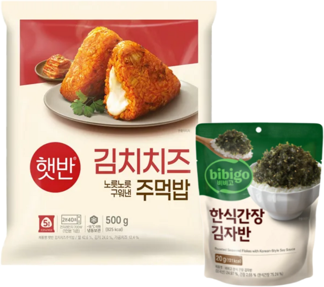 (꾸리미) 햇반 김치치즈주먹밥 500g +한식김자반 20g, 1개