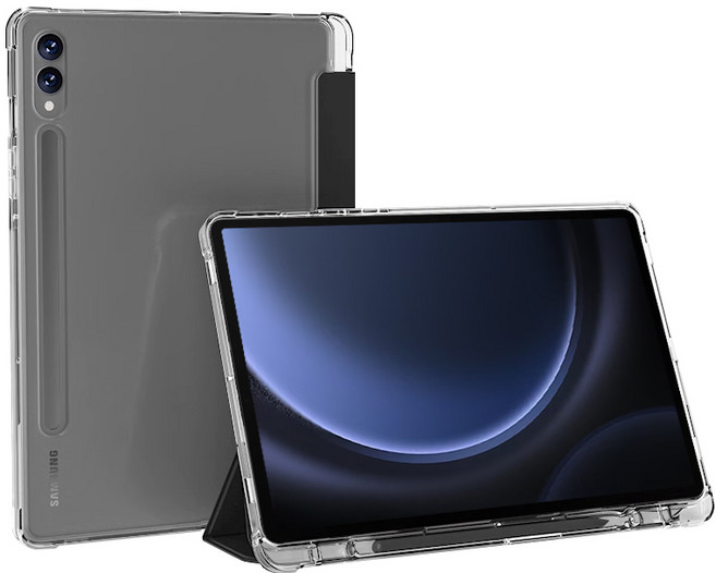 니하 갤럭시 탭 S10 울트라/탭 S9 울트라/탭 S8 울트라 클리어 S펜 수납 케이스, 블랙, 1개