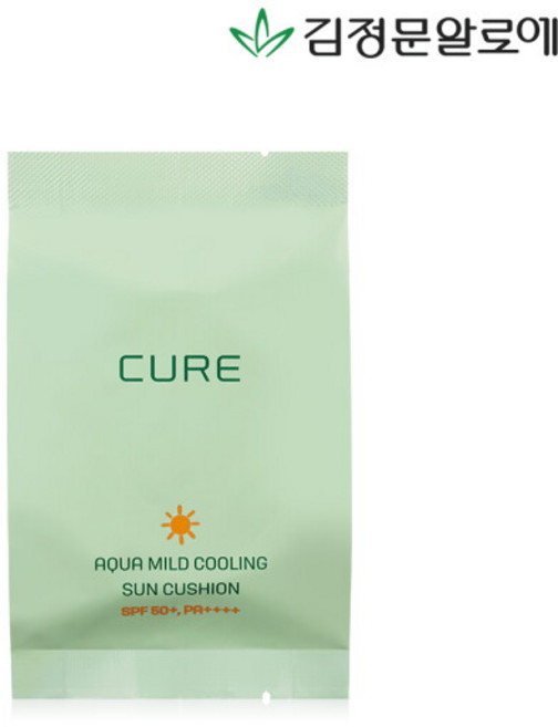 [김정문알로에] 큐어 아쿠아 마일드 쿨링 선쿠션 리필 시즌3 1개, 25g
