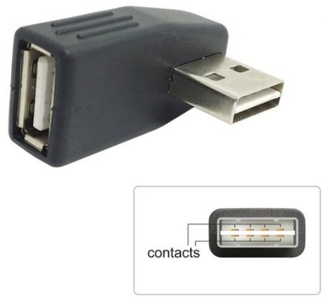 USB 2.0 公對母 90度 彎頭 轉接頭