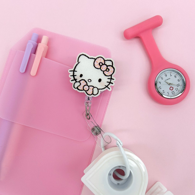 러블리 키티 친구들 간호사 테이프걸이 릴홀더, 1개, 핑크리본키티