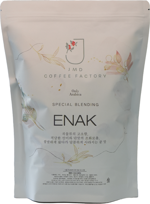 [제이엠디커피팩토리] 맛있는 고소한 ENAK 블렌딩 인기많은 커피 원두, 500g, 1개, 홀빈(분쇄안함)